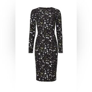 Cynthia Rowley Black Floral Long Sleeve Dress